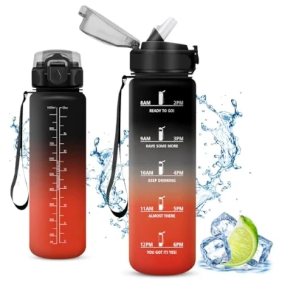 Afbeelding van Vikaster Drinkfles van 1000 ml, 1 liter, lekvrij, kunststof waterfles, ideale sportfles, sport, fiets, fitness, outdoor.