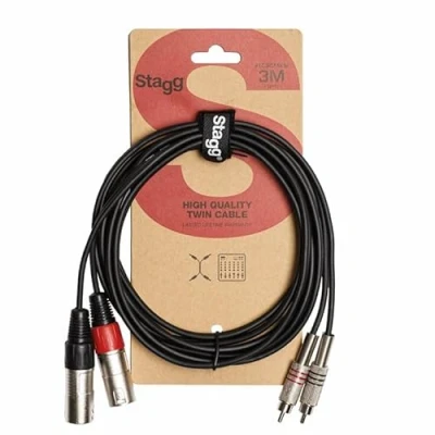 Afbeelding van Stagg STC3CMXM 2x XLR naar RCA verloopkabel 3 meter