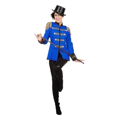 Afbeelding van Wilbers &amp; Circus Kostuum Directrice Van Blauw Vrouw Maat 46 Carnavalskleding Verkleedkleding