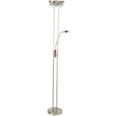 Afbeelding van Searchlight LED vloerlamp Moeder &amp; Kind, zilver, leeslamp, dimbaar
