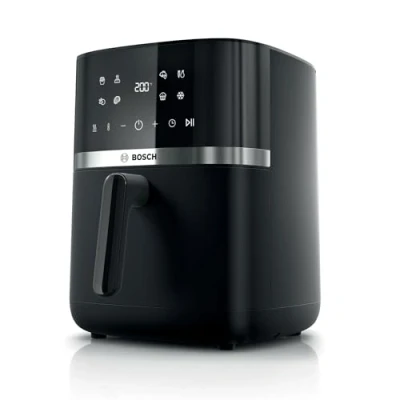 Afbeelding van Bosch Air Fryer Serie 4, MAF462B0, 6,1 L, 7 Voorgeprogrammeerde instellingen, Dual Heating Elementen, Ontdooi en Warmhoudfuncties, Intuïtief Touchscreen, Tot Wel 60%* Sneller Koken, Zwart