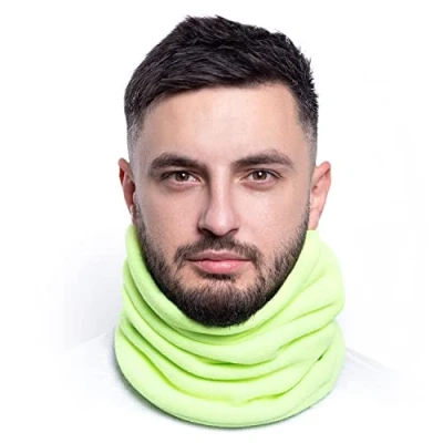 Afbeelding van ... Karl Love halswarmer voor heren en dames, uniseks, fleece, nekwarmer, winter, multifunctioneel, colsjaal, warm, dik, halsbescherming, sport, muts sneeuwband, winddicht, elastisch geel Taille Unique