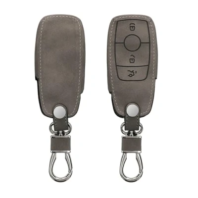 Afbeelding van kwmobile autosleutelbehuizing geschikt voor Mercedes Benz Smart Key autosleutel (alleen Keyless) Sleutelbehuizing Sleutelhoes in lichtgrijs