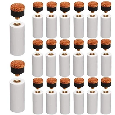 Afbeelding van Amacoam Biljartkeu punten, 20 stuks, 12 mm, harde biljartkeu, messing schroefvervangingstips met pool keu, dwang voor biljartstokken, snooker, poolkeu, bruine set, biljartaccessoires