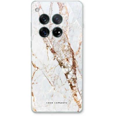 Afbeelding van Case Company® hoesje geschikt voor OnePlus 12r Goud marmer Soft Cover Telefoonhoesje Bescherming aan alle Kanten en Schermrand