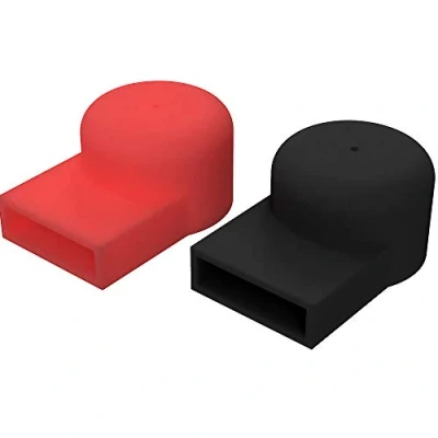 Afbeelding van Offgridtec® Polafdekking batterijaansluiting M8 rood zwart aanraakbescherming set van 2 15 mm