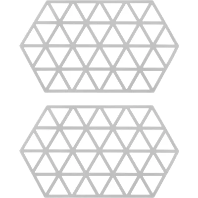 Afbeelding van Krumble Siliconen pannenonderzetter Hexagon lang Grijs Set van 2