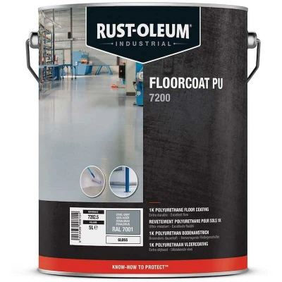 Afbeelding van rust oleum 7200 vloercoating hoogglans ral 7001 staalgrijs 5 ltr