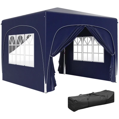 Afbeelding van Outsunny Pavillon aus Metall und Polyester, Hellgrau