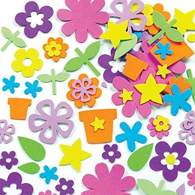 Afbeelding van Baker Ross EK342 Schuimrubberen stickers, bloementuin voor kinderen het versieren van kaarten en knutselprojecten, 200 stuks