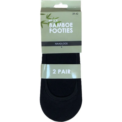 Afbeelding van Bamboe Footies / No show sokken Zwart 6 paar Maat 39/42 Naadloos
