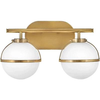 Afbeelding van Hinkley LED Badkamerarmatuur Hollis 2X E14 Max 40W IP44 Heritage Brass