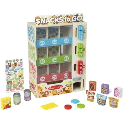 Afbeelding van Melissa &amp; Doug houten verkoopautomaat speelset om te sorteren, vullen en kiezen, speeleten speelgoed voor jongens meisjes vanaf 3 jaar