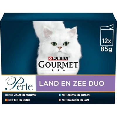 Afbeelding van 4x Gourmet Perle Duo Rund Kip 12 x 85 gr