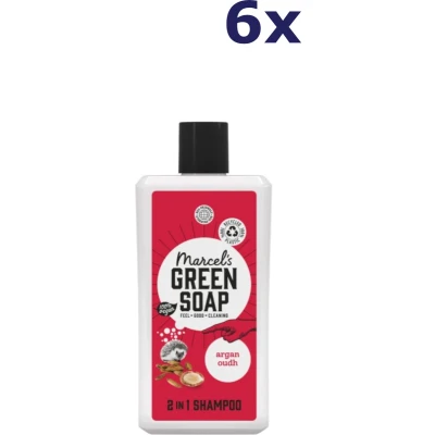 Afbeelding van 6x Marcel&#039;s Green Soap 2 in 1 Shampoo Argan &amp; Oudh 500 ml