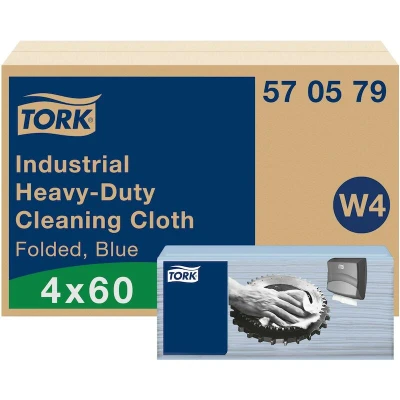 Afbeelding van Tork Industrial Heavy Duty Gevouwen Reinigingsdoek Blauw W4 570579