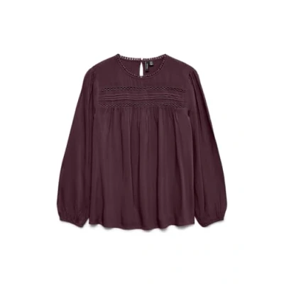 Afbeelding van Vero Moda Vmdebbie Blouse, Dames, Maat: XS, Winetasting
