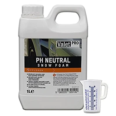 Afbeelding van detailmate ValetPRO ph Neutral Snow Foam 1 liter zonder Foamer maatbeker 50 ml