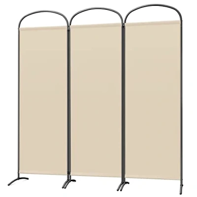 Afbeelding van Angel Living Beschermende schermen vouwen scherm kamer scheidingsschermen scheidingswanden tuin privacy outdoor voor patio 168 x 185cm, 3 panelen, beige