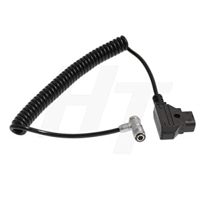 Afbeelding van HangTon BM5 BM7 HH7 HS7T Monitor D Tap Luchtvaart 4 pins voedingskabel voor PortKeys, opgerolde rechte hoek 4P (elleboog)