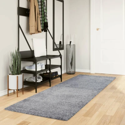 Afbeelding van Vloerkleed shaggy hoogpolig modern 80x250 cm blauw