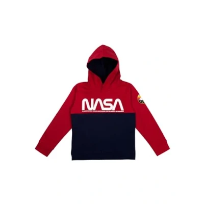 Afbeelding van United Labels NASA hoodie voor jongens kinderen pullover met capuchon sweatshirt rood/blauw, 122/128 cm