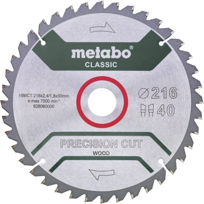 Afbeelding van Metabo PRECISION CUT WOOD CLASSIC 628653000 Cirkelzaagblad 216 x 30 1.6 mm Aantal tanden: 1 stuk(s)