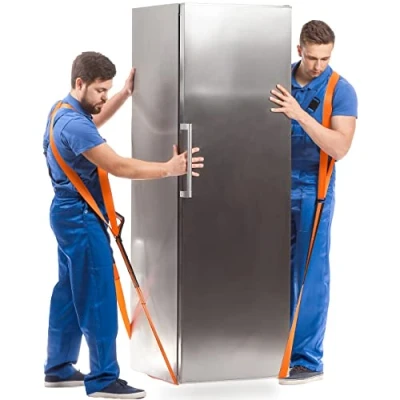 Afbeelding van Retoo 2 stuks draagriemen, 2,4 m lang, transportgordel num voor ergonomisch en eivoudig tillen meubels, huishoudelijke apparaten, piano, wasmachine nog veel meer, multifunctionele verhuisriemen