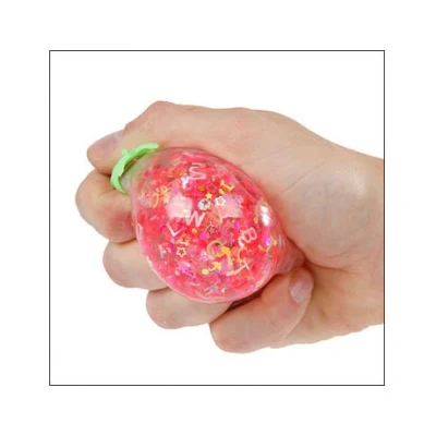 Afbeelding van Glitter Aardbei Knijpbal, 6cm