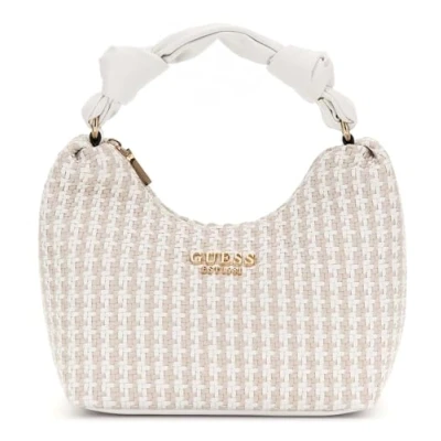 Afbeelding van GUESS Schoudertas Handtas Mirema Small Hobo Bag White Multi Wit