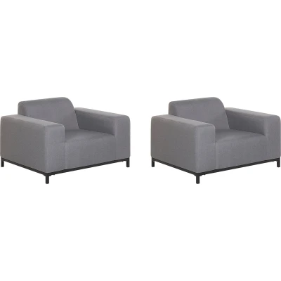 Afbeelding van Beliani ROVIGO Fauteuil Grijs Polyester