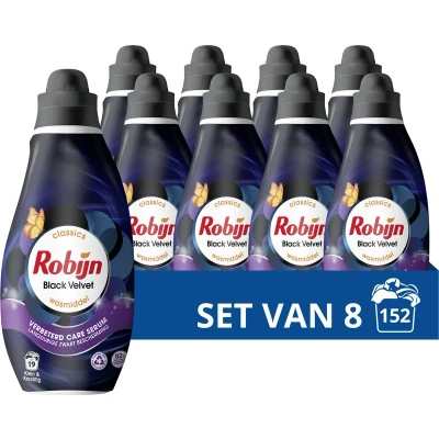 Afbeelding van Robijn Klein &amp; Krachtig Classics Vloeibaar Wasmiddel Black Velvet met Care Serum 8 x 19 wasbeurten