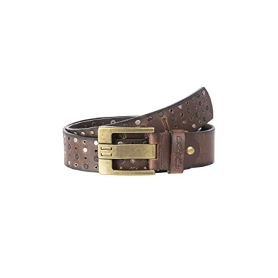 Afbeelding van Leren riem met klinknagels, robuust en duurzaam, bruin, 90