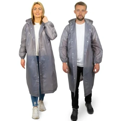 Afbeelding van REDSTAR Set van 2 regenponcho&#039;s lange regenponcho, waterdichte regenjassen met capuchon herbruikbare voor dames of heren opvouwbare regenjas