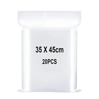 Afbeelding van Hersluitbare Transparante Plastic Tassen, Medium Ziplock Polyzak, Zak Met Ritssluiting Druksluiting, Van Toepassing op Ambachtelijke Benodigdheden, Kledingopslag enz. 35x45cm 20st