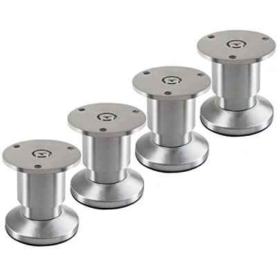Afbeelding van SOTECH 4 stuks meubelpoten TERRA hoogte 50 mm aluminium geborsteld verstelbaar tot max. 15 mm, belastbaar 250 kg/elke poot