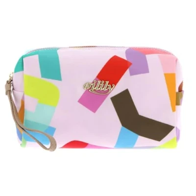 Afbeelding van Oilily Puck Make up tas Dames Ritssluiting Waterafstotend Blauw One Size