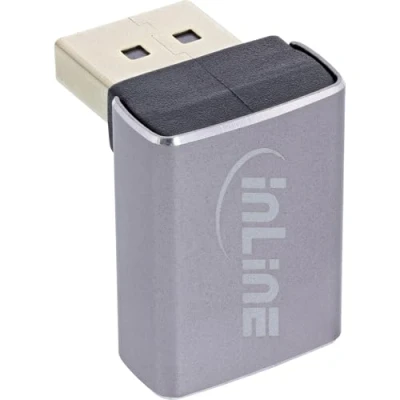 Afbeelding van InLine DisplayPort adapter haaks naar boven DP1.4 (8K 60Hz) HBR3 aluminium