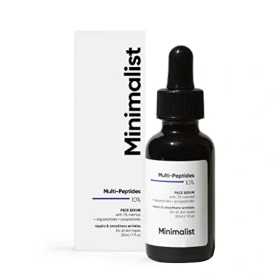 Afbeelding van Minimalist Multipeptide Nachtgezichtsserum voor tijdloze jongere huid, 30 ml Collageen Boosting, Hydrating &amp; Overnight Repair Serum, transparant, (1 stuk)