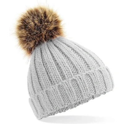 Afbeelding van Jumada&#039;s Muts Licht grijs Met pompon Dames Winter One size