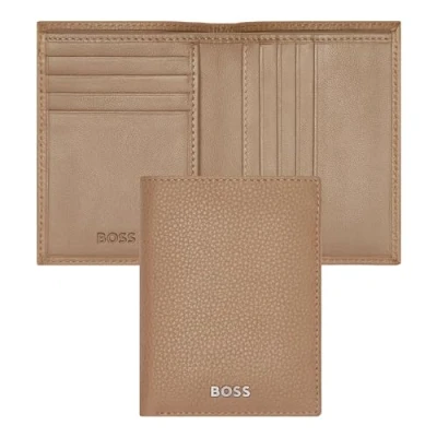 Afbeelding van HUGO BOSS Leren Kaarthoes Classic Grained Card Case Camel Lichtbruin