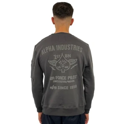 Afbeelding van Alpha Industries Air Force Sweatshirt, grijs, afmeting S voor man