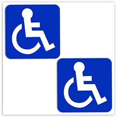Afbeelding van SkinoEu® 2 stuks vinyl stickers autostickers gehandicapt symbool rolstoelbestuurder rolstoel auto motorfiets fiets raam deur tuning B 1