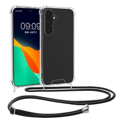 Afbeelding van kwmobile telefoonhoesje geschikt voor Samsung Galaxy S25 Hoesje met telefoonkoord Back cover in transparant
