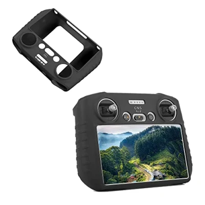 Afbeelding van Fututech beschermhoes van siliconen voor DJI Mini3 Mini 3 Pro RC afstandsbediening met krasbestendig display stofbescherming antislip accessoires drone (zwart)