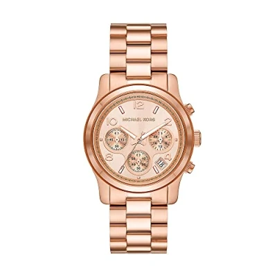 Afbeelding van Michael Kors MK7324 Horloge Runway Chronograaf staal rosekleurig 38 mm