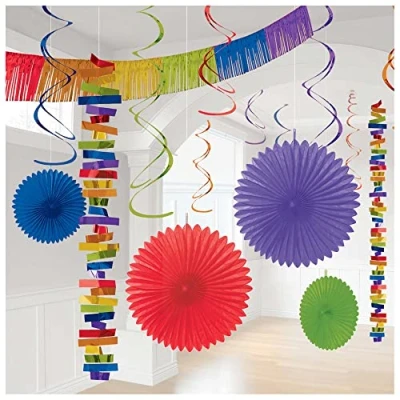 Afbeelding van Amscan Feestdecoratieset Regenboog 18 delig