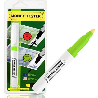 Afbeelding van MONEY TESTER XL valsgeld detectiepen, euro Professional, stift, Euro, detectiepen voor Amerikaanse dollar, Britse pond en de belangrijkste internationale valuta’s, Original Made in Italy