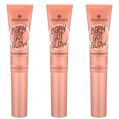 Afbeelding van essence Baby Got Glow vloeibare highlighter, nr. 30, goud, definiërend, expresresultaat, eenvoudig te verwijderen, glanzend, veganistisch, olievrij, zonder parabenen, microplasticdeeltjes,