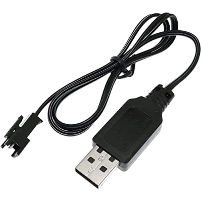 Afbeelding van YUNIQUE NEDERLAND 1 stuk USB SM 2P RC autolader kabel voor 4.8V Ni MH batterijen, zwarte kleur